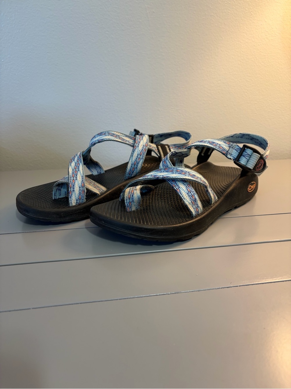 Chaco Women's Light Blue Multi-Pattern Sport Sandals size 10W